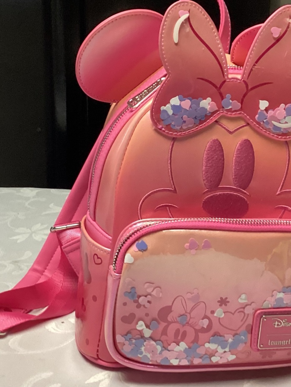 MINNIE. MOUSE PINK BACK PACK so cute CONFETTI EARS. CUTESY 🌸🌸🌸🌸🌸